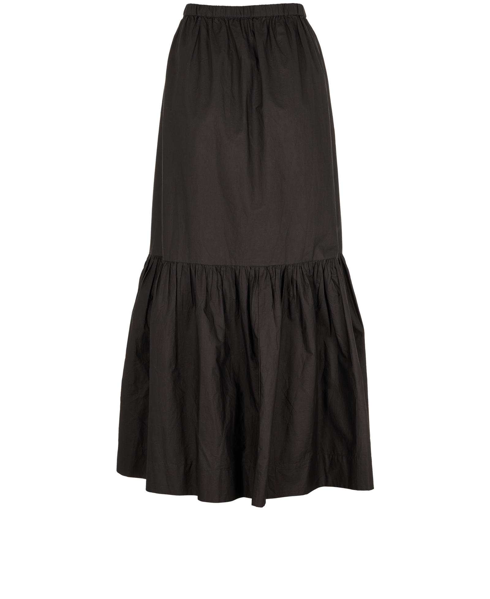 Ganni Poplin Maxi Skirt, &pound;80, Clothing, Black, Cotton, Back view