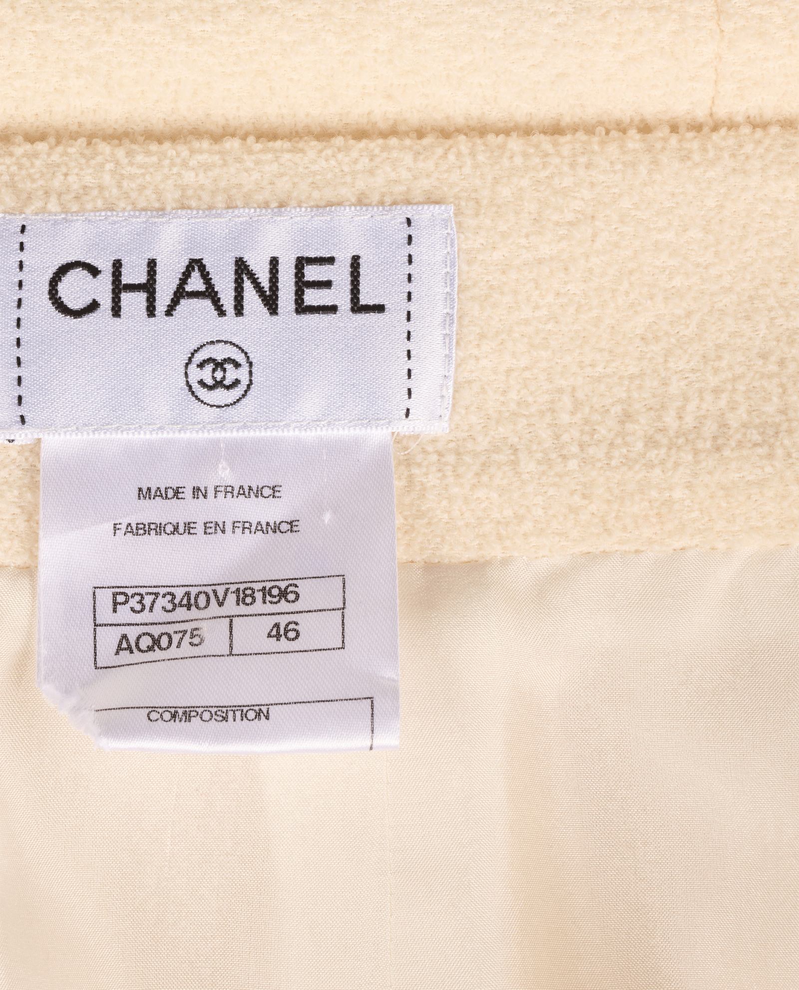 Chanel Button-Detail Pencil Skirt, &pound;295, Clothing, Cream, Nylon/Wool, Other view