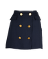 Gucci 2023 Double Breasted Button Mini Skirt, &pound;180, Clothing, Navy, Viscose, Front view