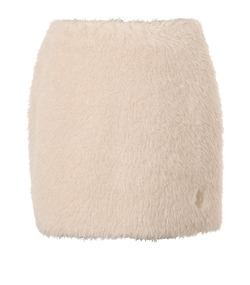 Moncler Fluffy Mini Skirt, Poly, Cream, UK8, 2*