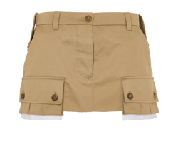 Miu Miu Chino Miniskirt, Cotton, Beige, UK4, 2*