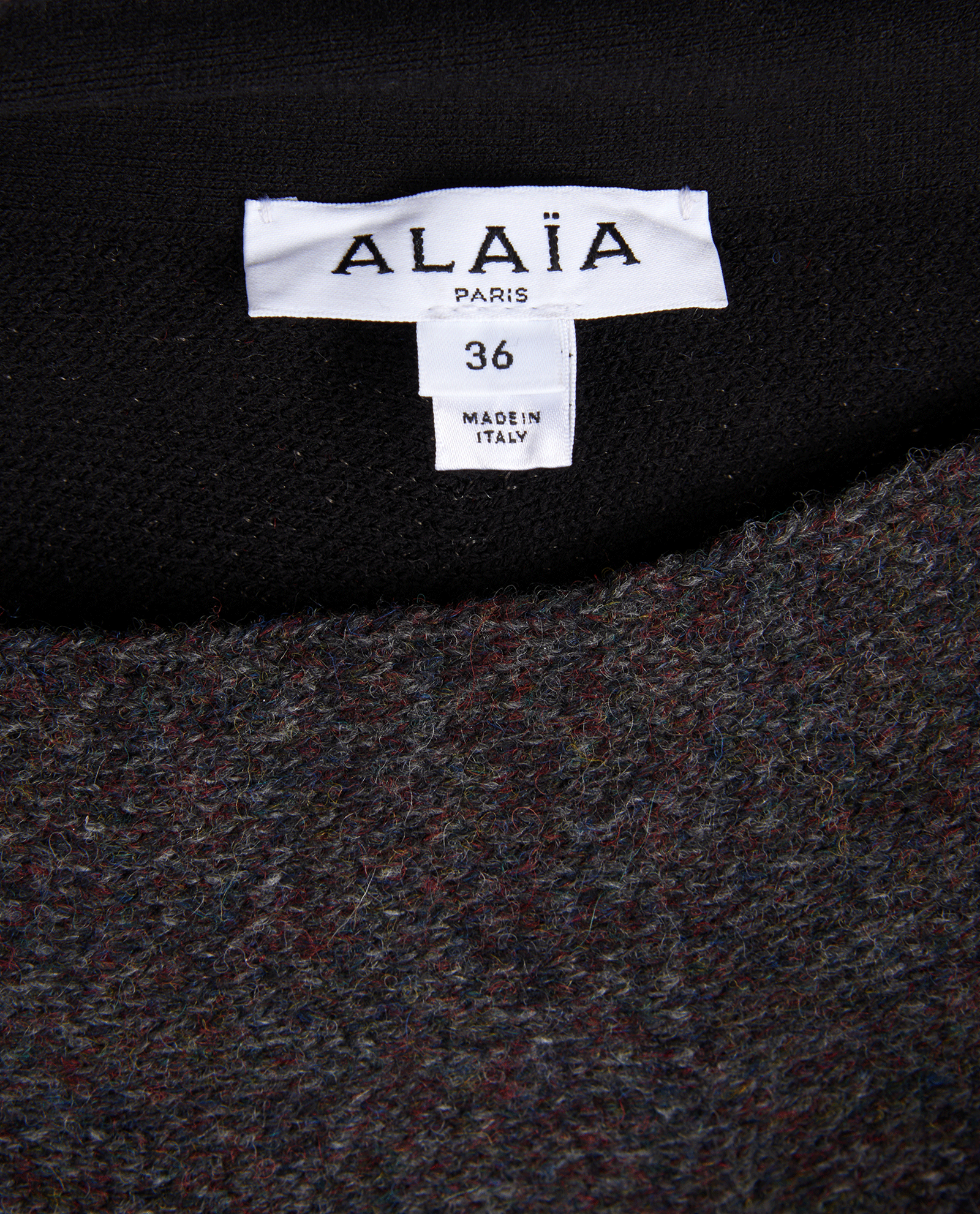 Alaia A-Line Mini Skirt, &pound;295, Clothing, Grey, Polyester/Wool, Other view