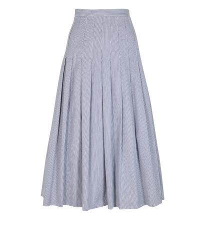 Celine Pleated A-Line Skirt, &pound;250, Clothing, Black/White, Cotton, Front view