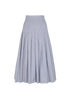 Celine Pleated A-Line Skirt, &pound;250, Clothing, Black/White, Cotton, Front view
