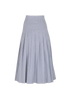 Celine Pleated A-Line Skirt, &pound;250, Clothing, Black/White, Cotton, Back view