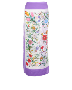 Gucci Floral Print Pareo, Cotton, Purple/White, Sz OS, 3*