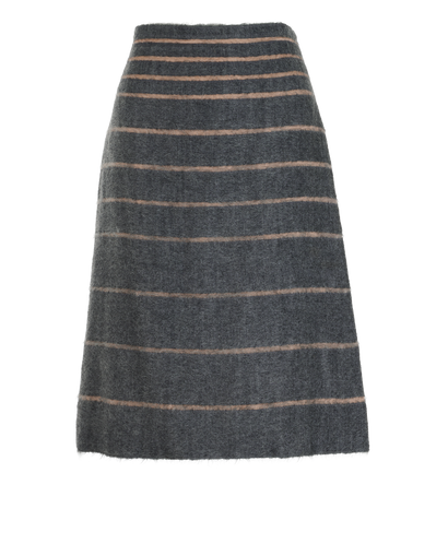 Fendi Vintage Striped Skirt, &pound;90, Clothing, Beige/Grey, Mohair/Silk, Front view