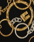 Celine Triomphe Chains Skirt, &pound;295, Clothing, Black/Yellow, Silk, Other view