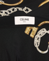 Celine Triomphe Chains Skirt, &pound;295, Clothing, Black/Yellow, Silk, Other view