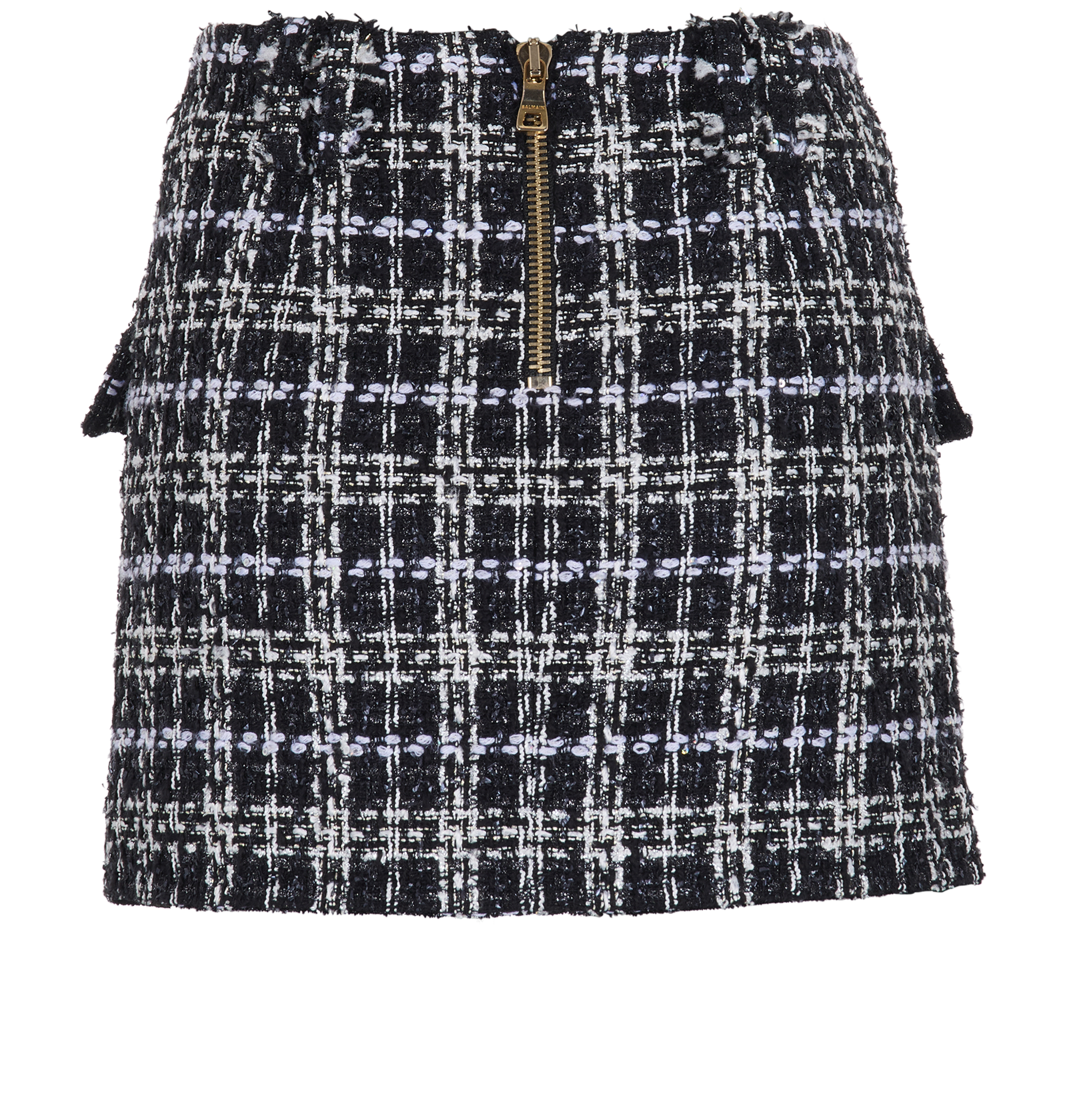 Balmain Tweed Mini Skirt, &pound;150, Clothing, Black/White, Viscose, Back view