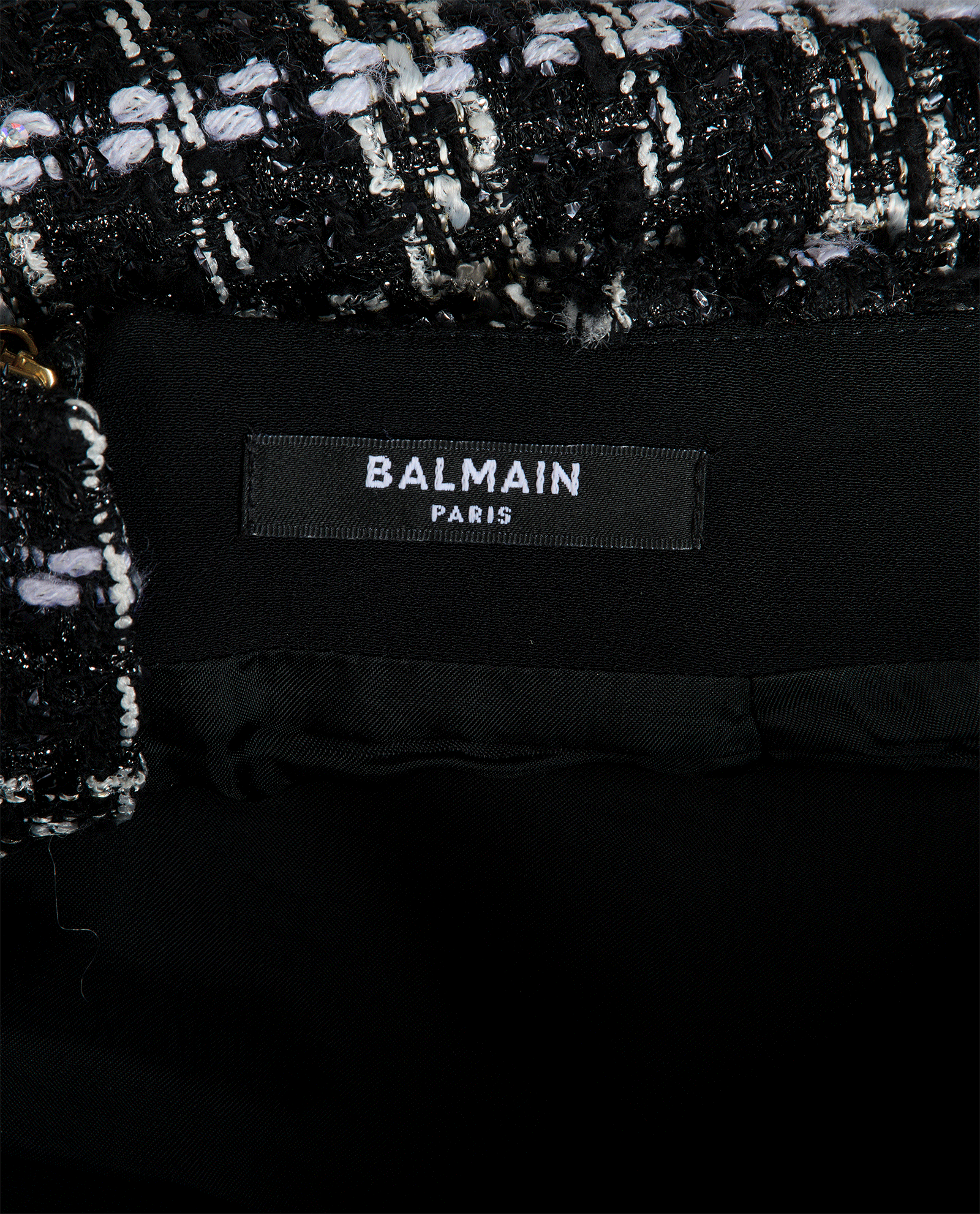 Balmain Tweed Mini Skirt, &pound;150, Clothing, Black/White, Viscose, Other view