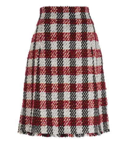 Chanel A-Line Tweed Skirt, &pound;495, Clothing, Black/Burgundy/White, Cotton/Wool, Front view