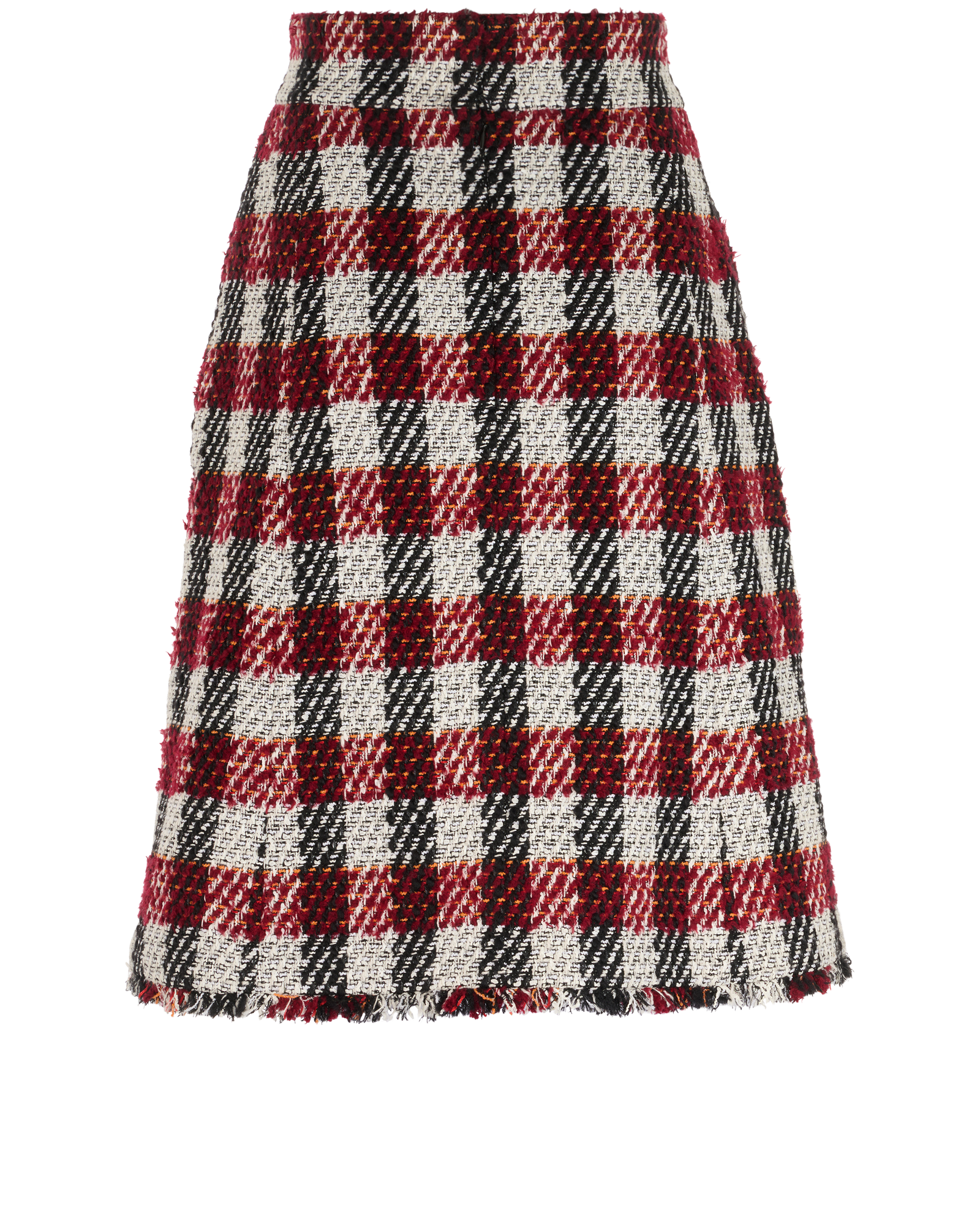 Chanel A-Line Tweed Skirt, &pound;495, Clothing, Black/Burgundy/White, Cotton/Wool, Back view