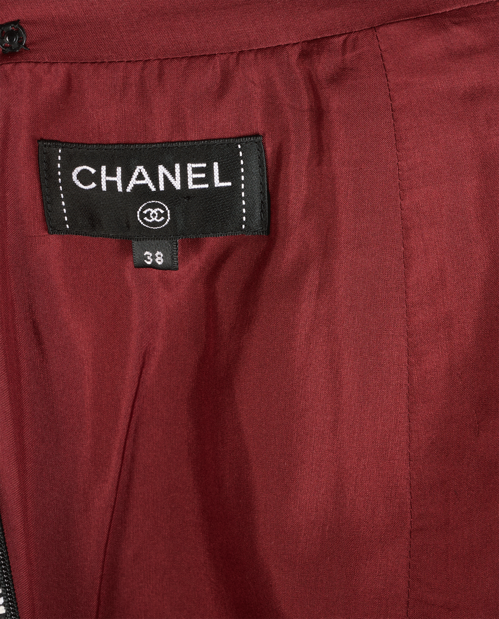 Chanel A-Line Tweed Skirt, &pound;495, Clothing, Black/Burgundy/White, Cotton/Wool, Other view