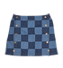 Louis Vuitton Damier Print Mini Skirt, &pound;450, Clothing, Blue, Cotton, Front view