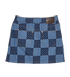 Louis Vuitton Damier Print Mini Skirt, &pound;450, Clothing, Blue, Cotton, Back view