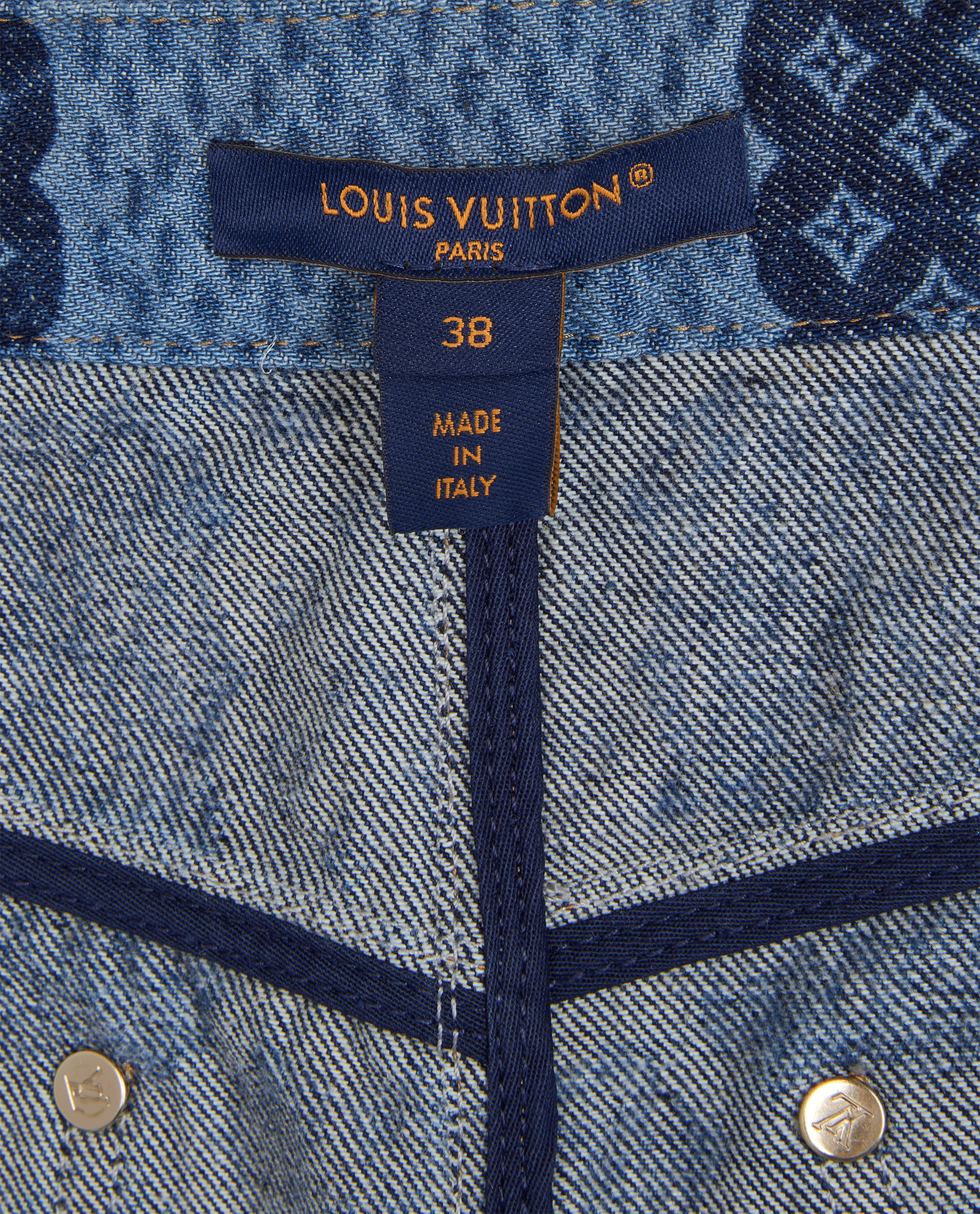 Louis Vuitton Damier Print Mini Skirt, &pound;450, Clothing, Blue, Cotton, Other view