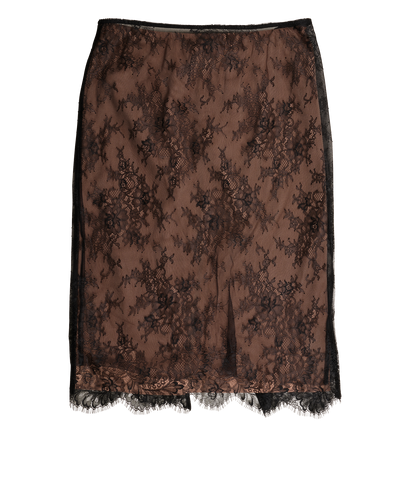 Self-Portrait Lace Midi Skirt, &pound;70, Clothing, Black, Polyester (Polymer), Front view