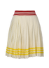 Gucci x Adidas Stripe Print Pleated Skirt, &pound;220, Clothing, Cream, Silk, Front view