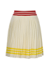 Gucci x Adidas Stripe Print Pleated Skirt, &pound;220, Clothing, Cream, Silk, Back view