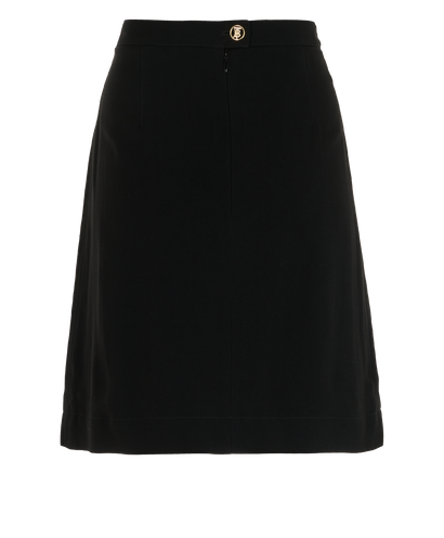 Burberry TB Button A-Line Skirt, &pound;250, Clothing, Black, Polyester Mix, Front view