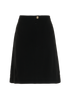 Burberry TB Button A-Line Skirt, &pound;250, Clothing, Black, Polyester Mix, Front view
