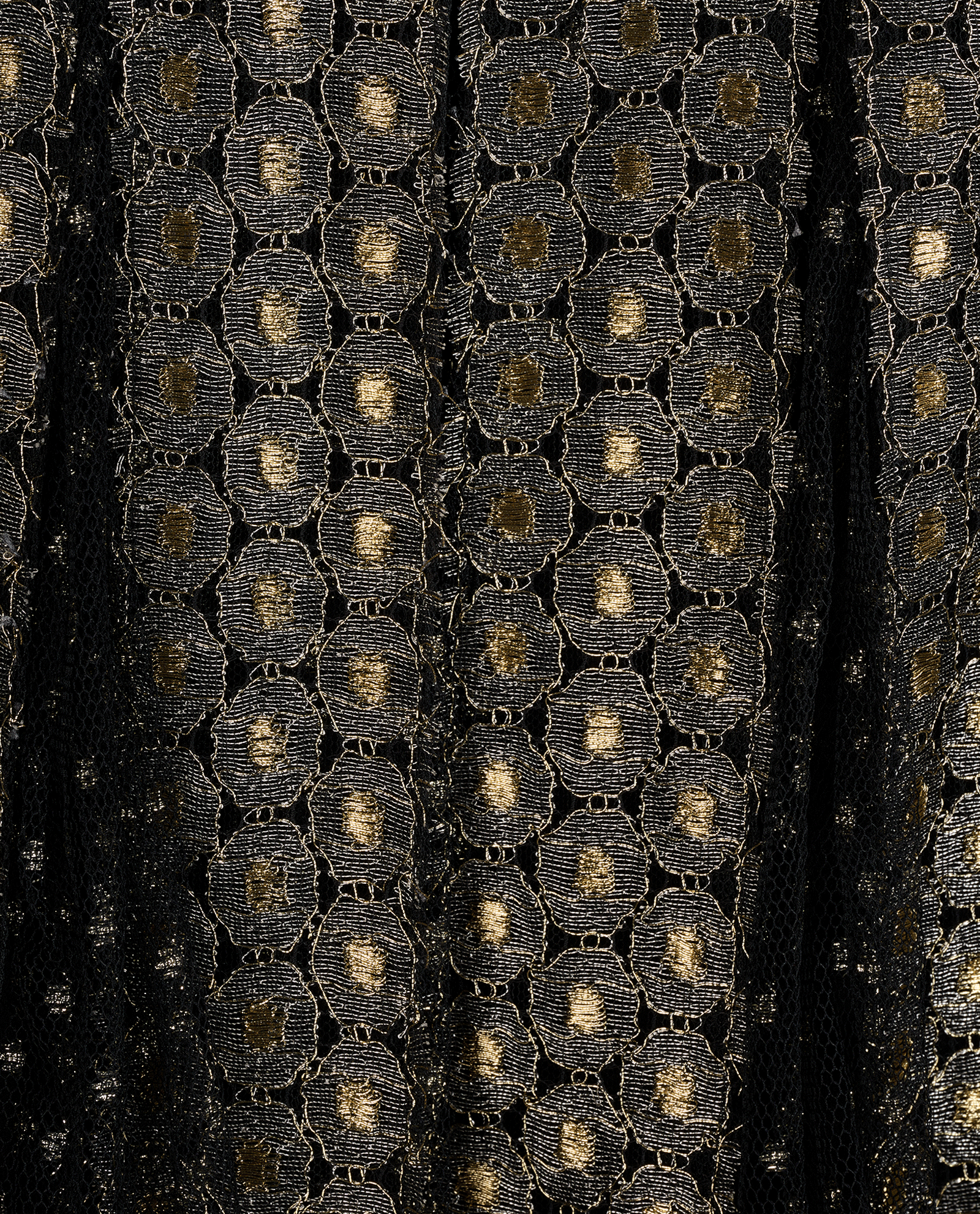 Christian Dior Metallic Lace Pleated Skirt, &pound;320, Clothing, Black, Polyester (Polymer)/Viscose, Other view