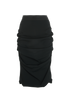 Dolce and Gabbana Rouched Midi Skirt, &pound;195, Clothing, Black, Acetate, Front view