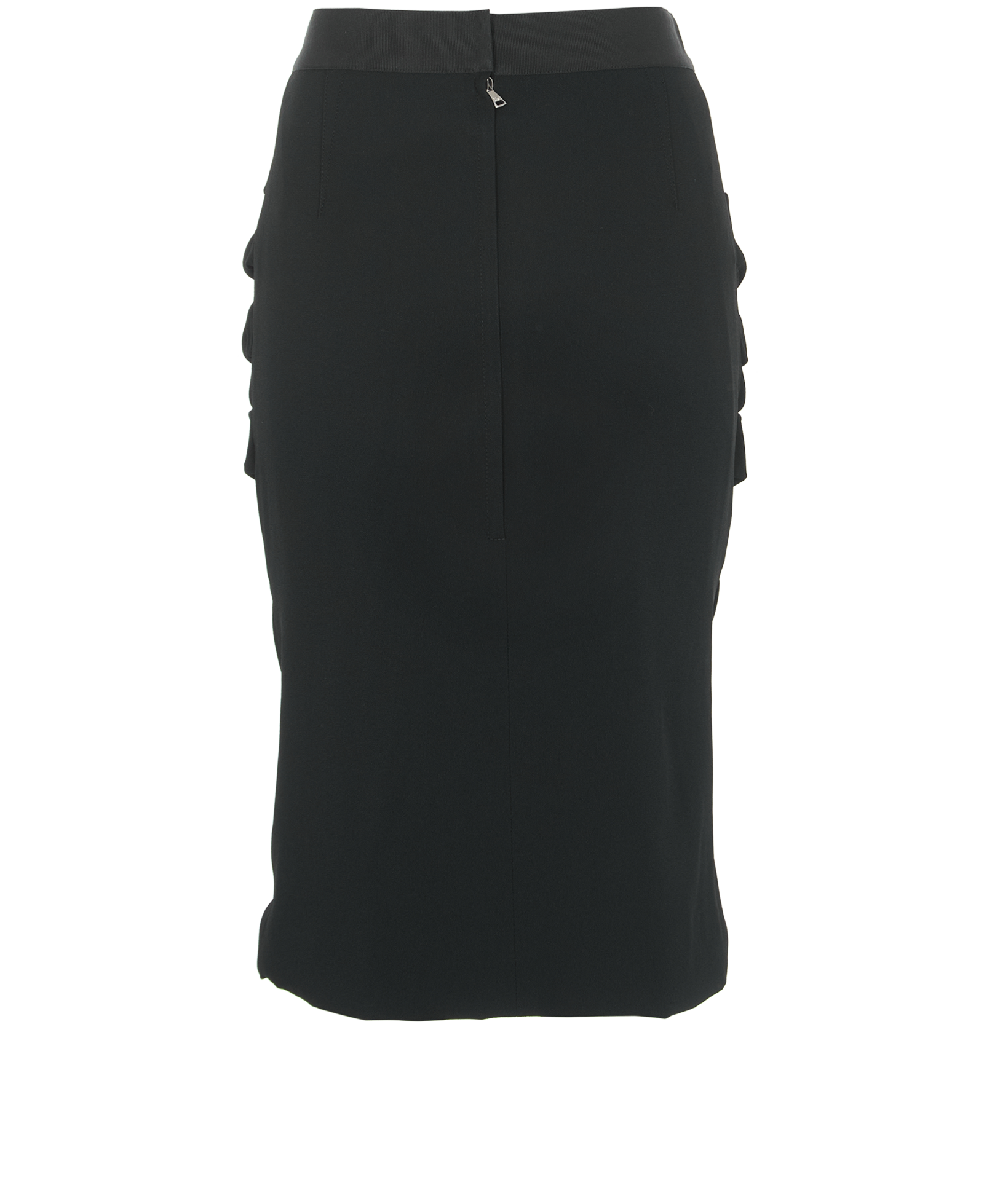 Dolce and Gabbana Rouched Midi Skirt, &pound;195, Clothing, Black, Acetate, Back view