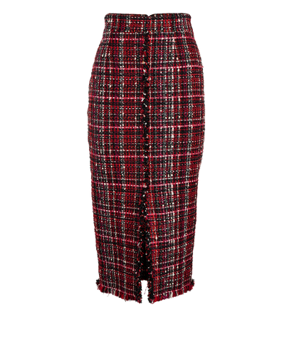 Alexander McQueen Tartan Tweed Skirt, &pound;220, Clothing, Red, Polyester Mix, Front view
