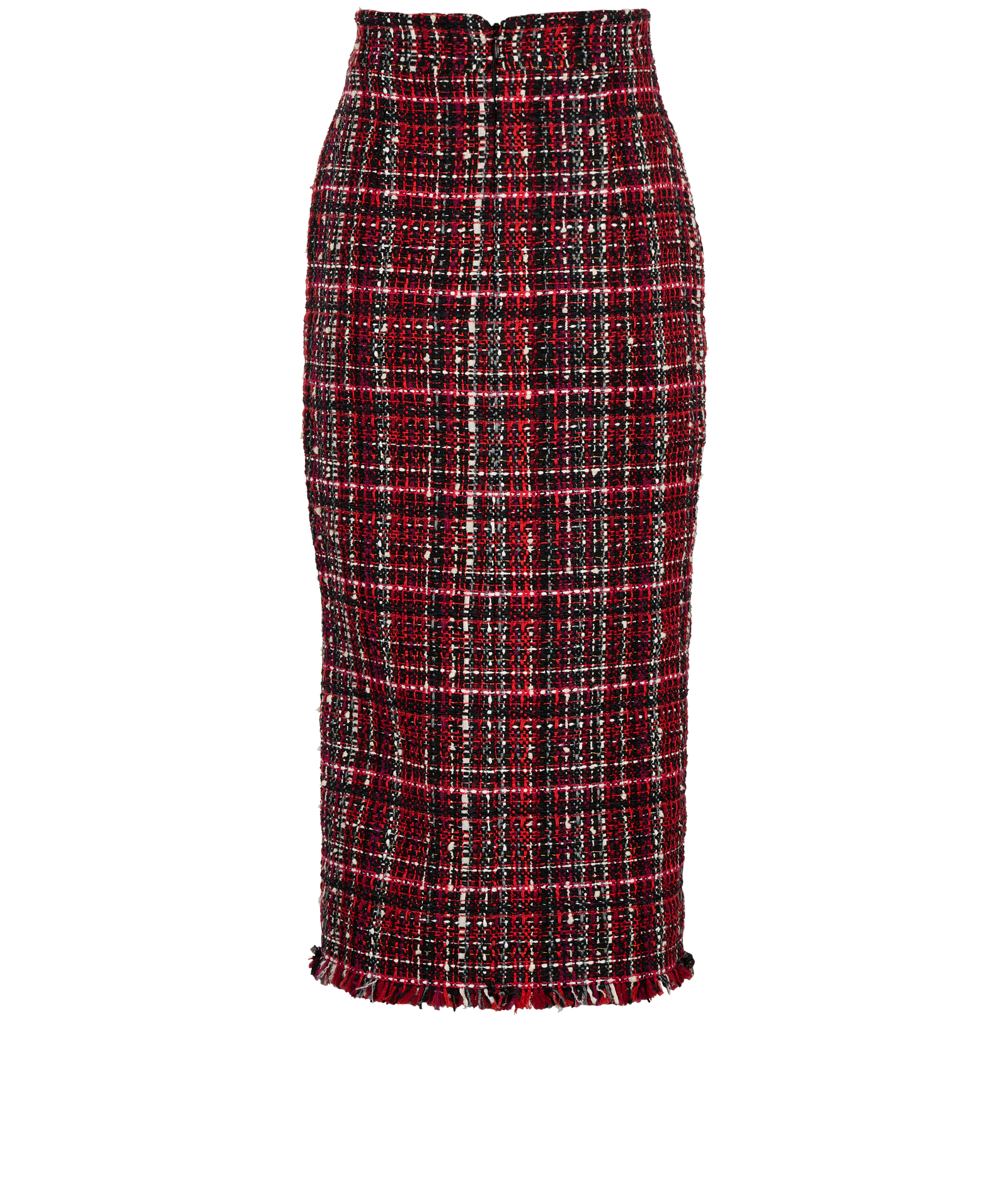 Alexander McQueen Tartan Tweed Skirt, &pound;220, Clothing, Red, Polyester Mix, Back view