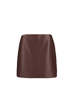 Diane Von Furstenberg A Line Skirt, Leather, Black/Chestnut, UK 12