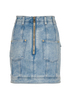 Balmain Washed-Effect Mini Skirt, &pound;170, Clothing, Blue, Cotton, Back view