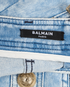 Balmain Washed-Effect Mini Skirt, &pound;170, Clothing, Blue, Cotton, Other view
