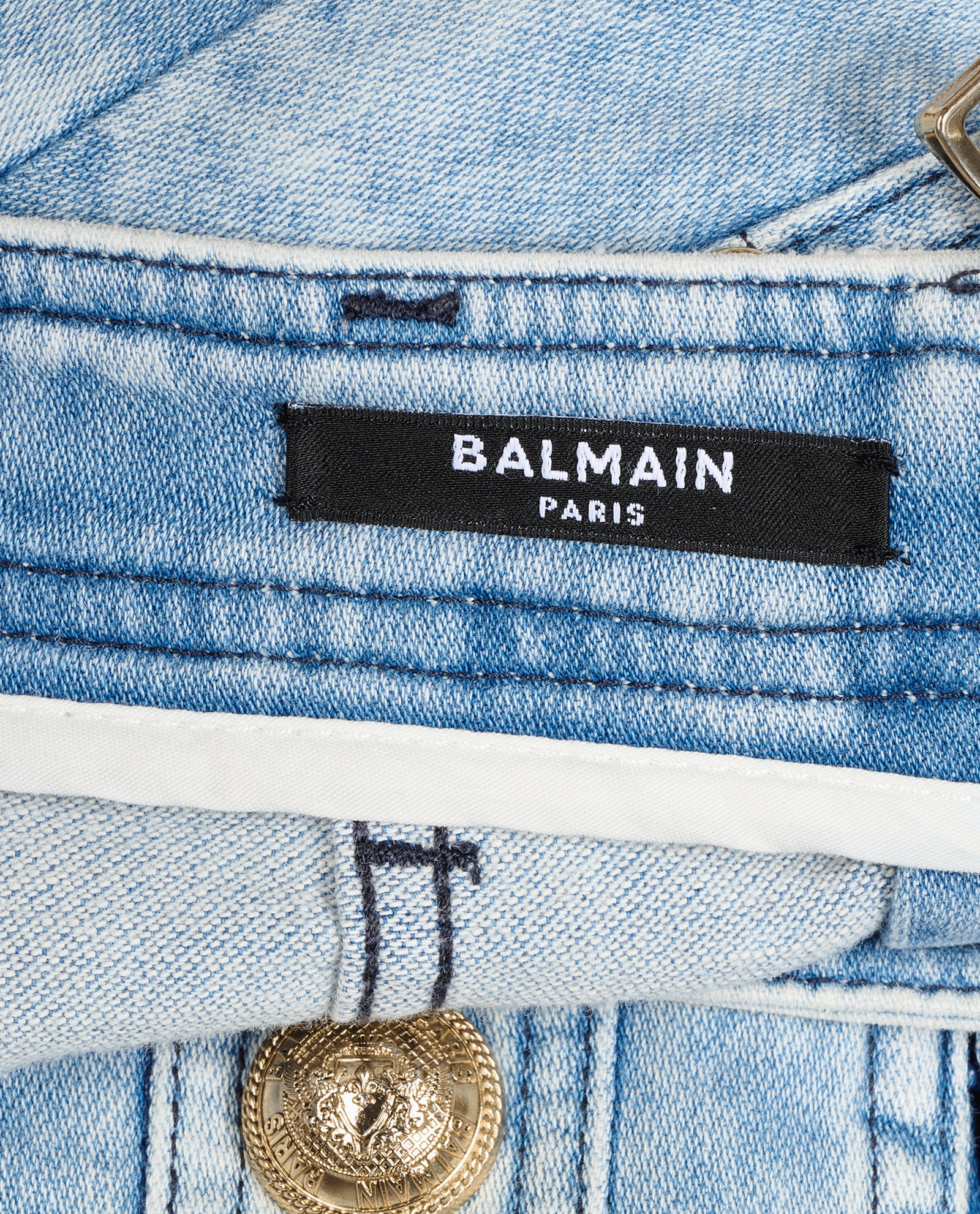 Balmain Washed-Effect Mini Skirt, &pound;170, Clothing, Blue, Cotton, Other view