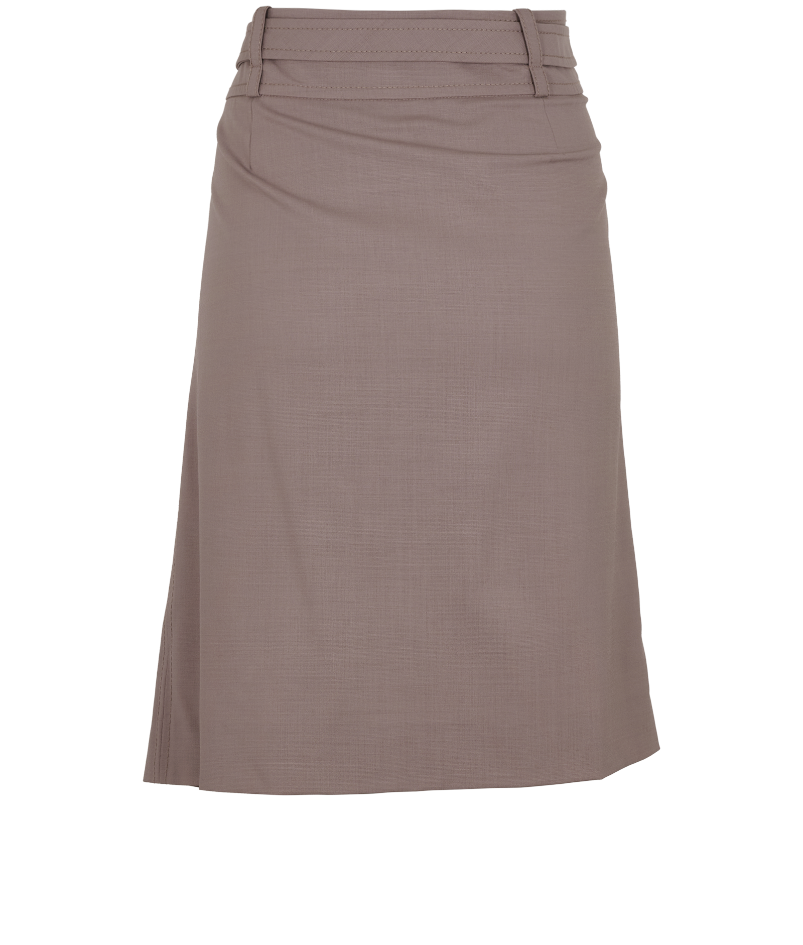Celine Pleated Belt Skirt, &pound;250, Clothing, Taupe, Wool, Back view