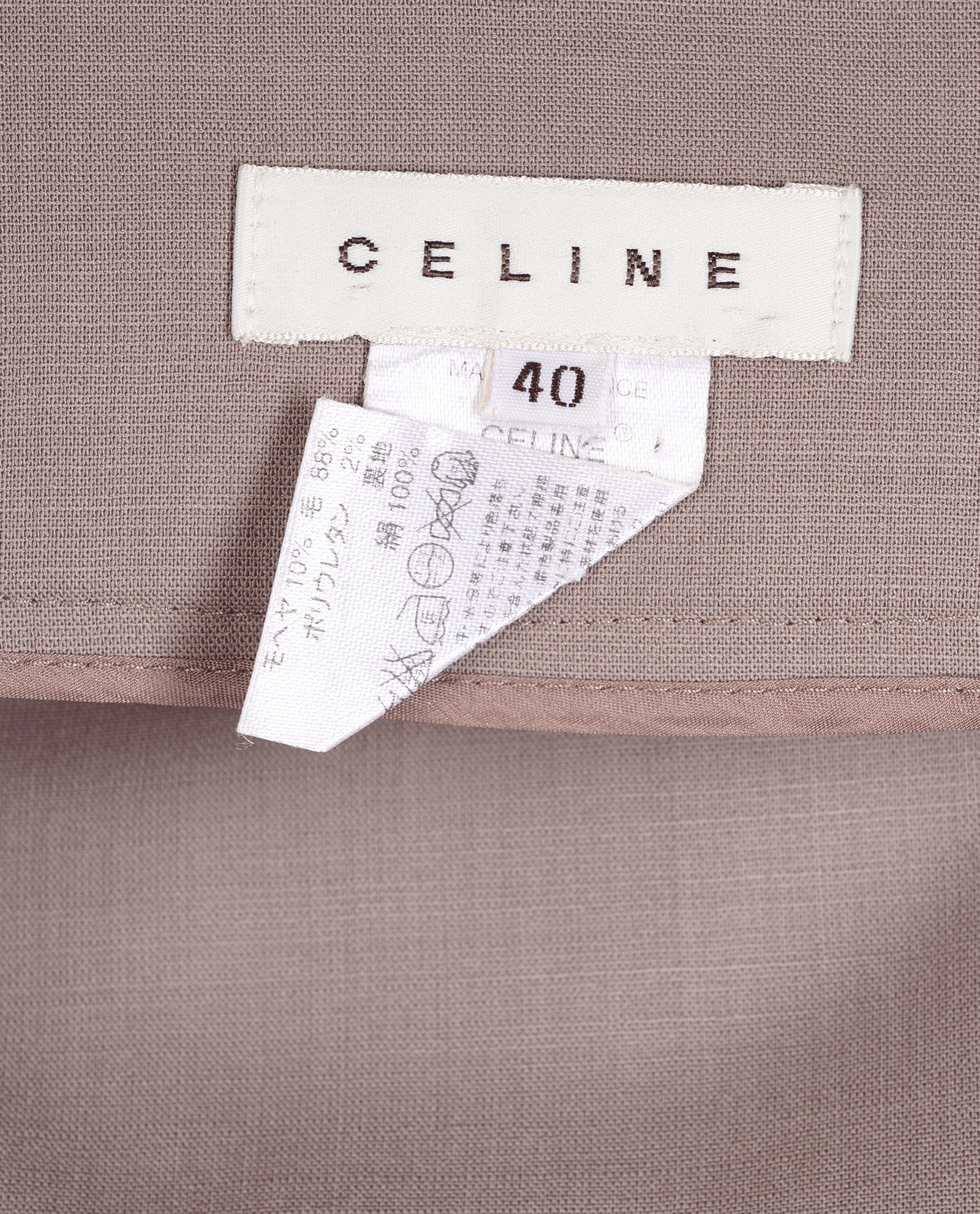 Celine Pleated Belt Skirt, &pound;250, Clothing, Taupe, Wool, Other view