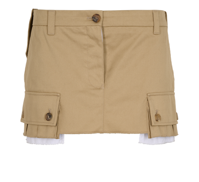 Miu Miu Chino Mini Skirt, &pound;450, Clothing, Beige, Cotton, Front view