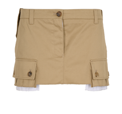 Miu Miu Chino Mini Skirt, Cotton, Beige, UK8, 3*