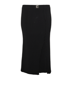 Givenchy Ribbed Skirt, Wool, Black, Sz S, 3*