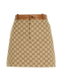 Gucci GG Mini Skirt, &pound;430, Clothing, Beige/Tan, Cotton/Leather, Front view