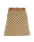 Gucci GG Mini Skirt, &pound;430, Clothing, Beige/Tan, Cotton/Leather, Back view
