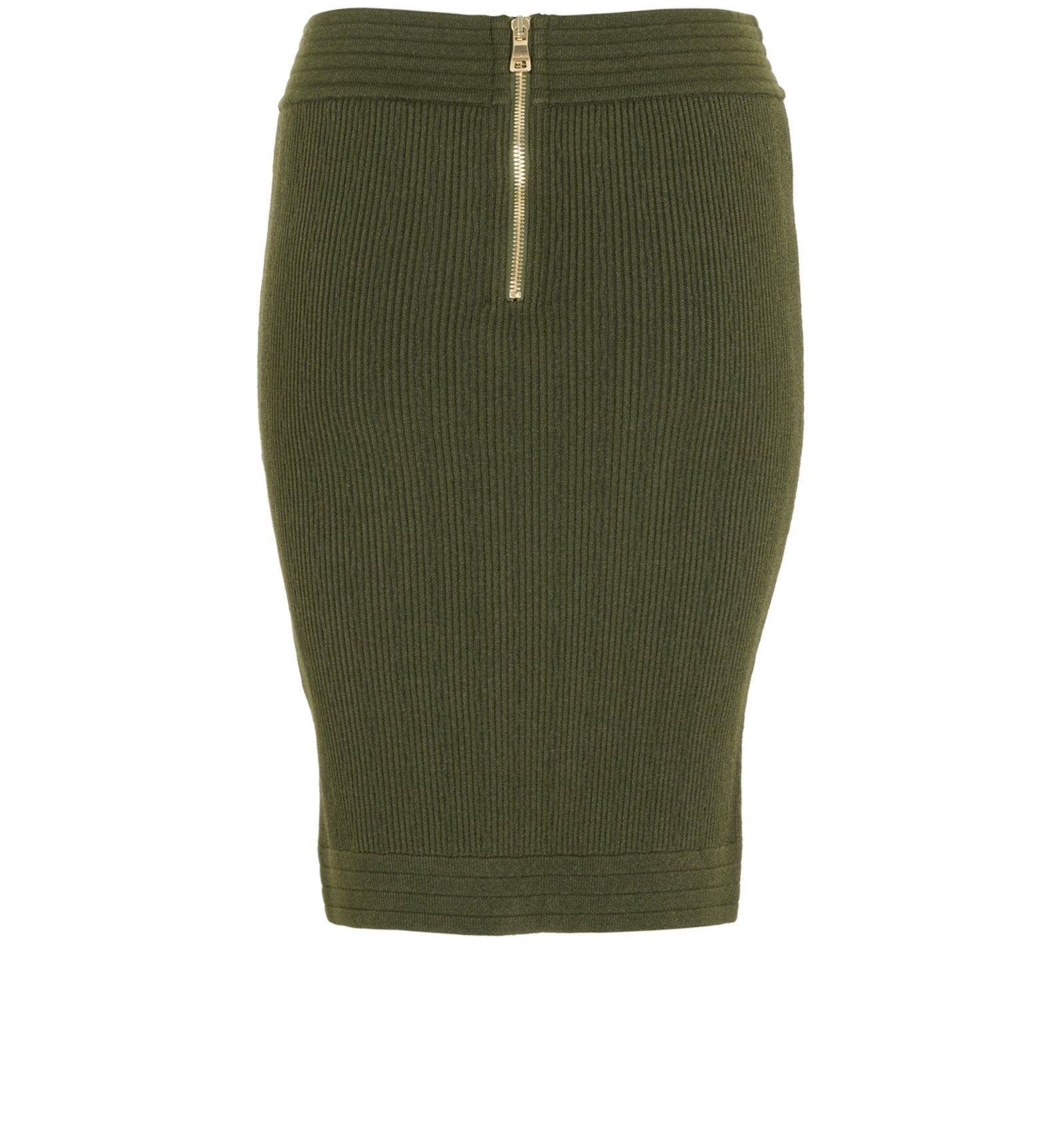 Balmain Button Details Knit Skirt, &pound;220, Clothing, Green, Viscose, Back view
