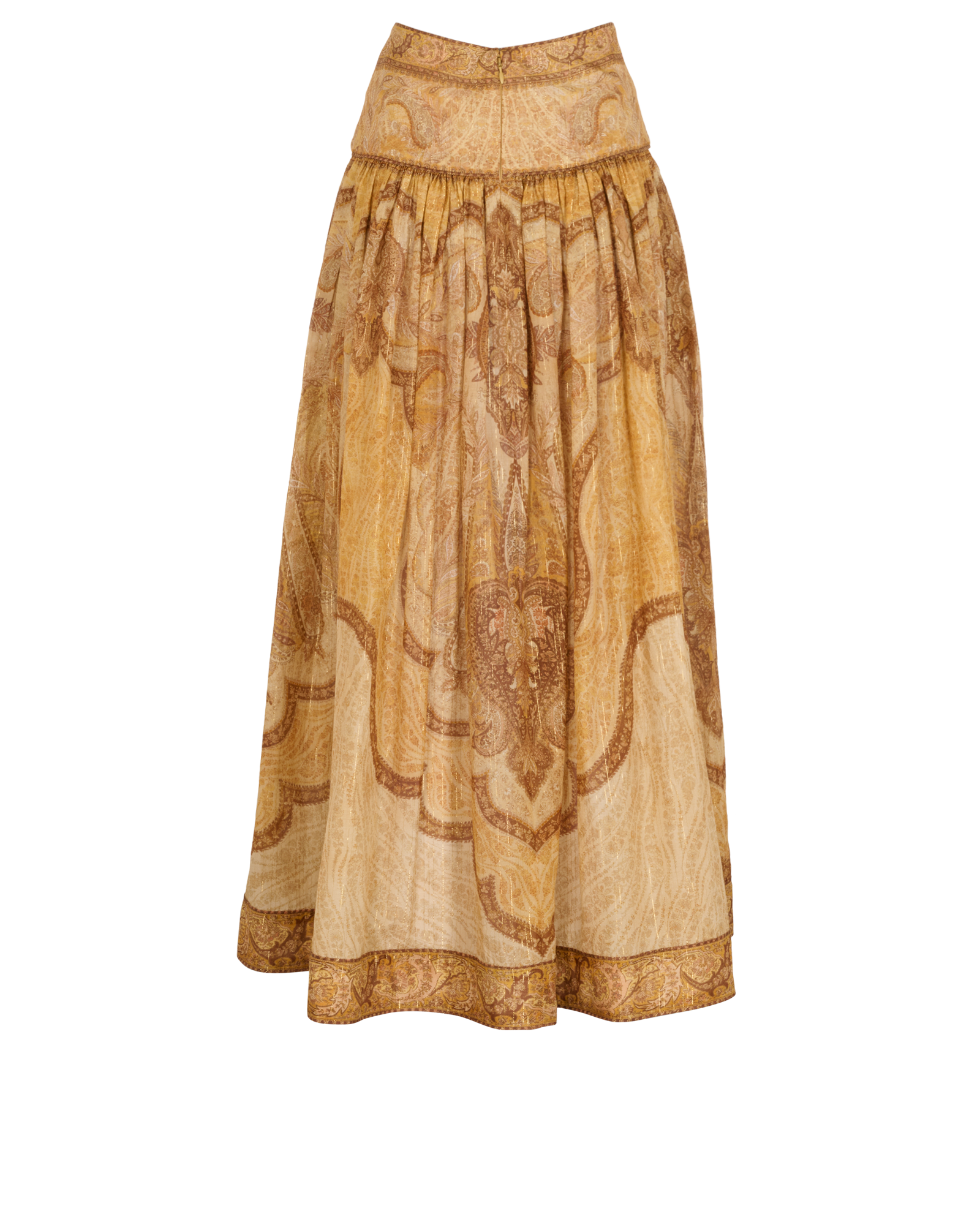 Zimmermann Wanderlust Maxi Skirt, &pound;320, Clothing, Beige/Gold, Cotton/Silk, Back view