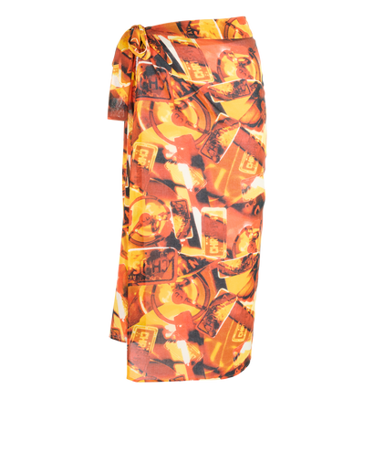 Christian Dior Vintage Cadillac Print Pareo Skirt, &pound;350, Clothing, Orange, Cotton, Front view