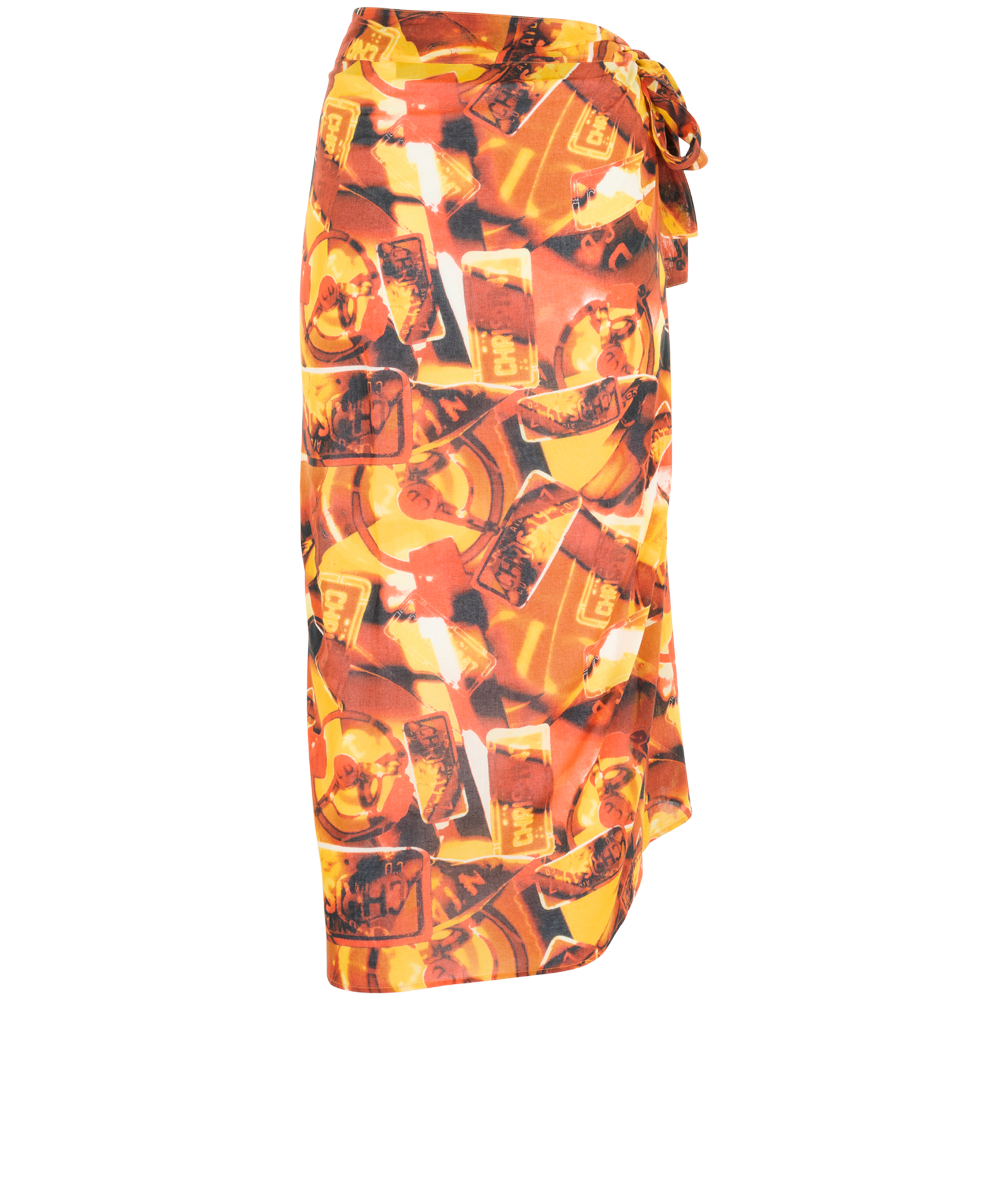 Christian Dior Vintage Cadillac Print Pareo Skirt, &pound;350, Clothing, Orange, Cotton, Back view