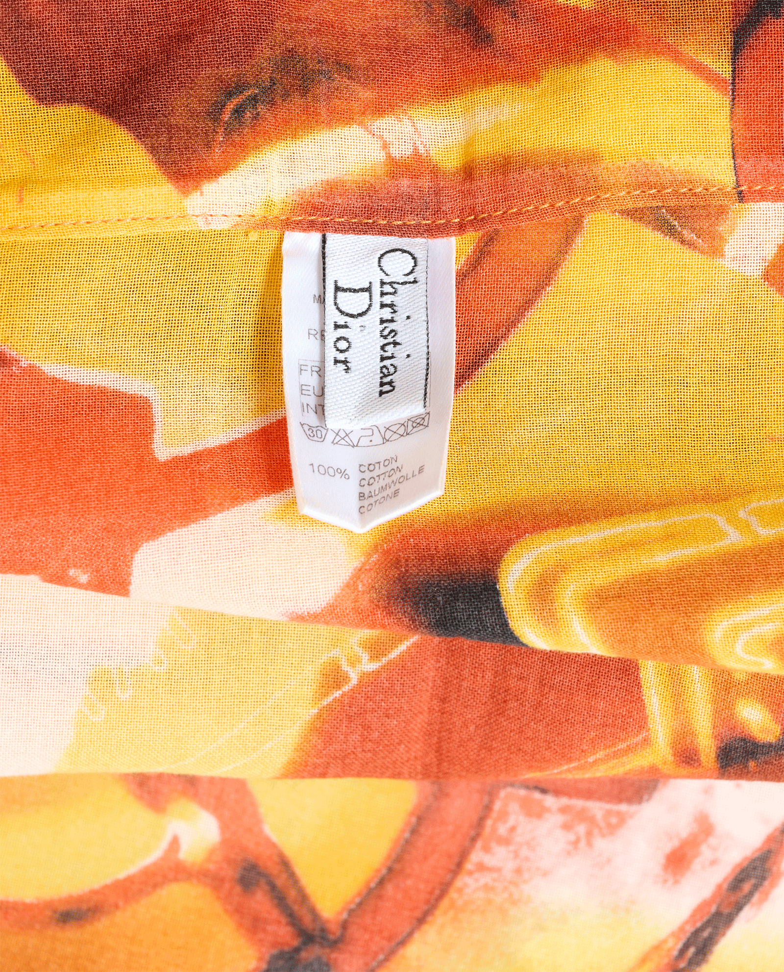 Christian Dior Vintage Cadillac Print Pareo Skirt, &pound;350, Clothing, Orange, Cotton, Other view