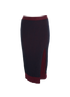 Bottega Veneta Ribbed Pencil Skirt, &pound;220, Clothing, Burgundy/Navy, Cotton, Front view