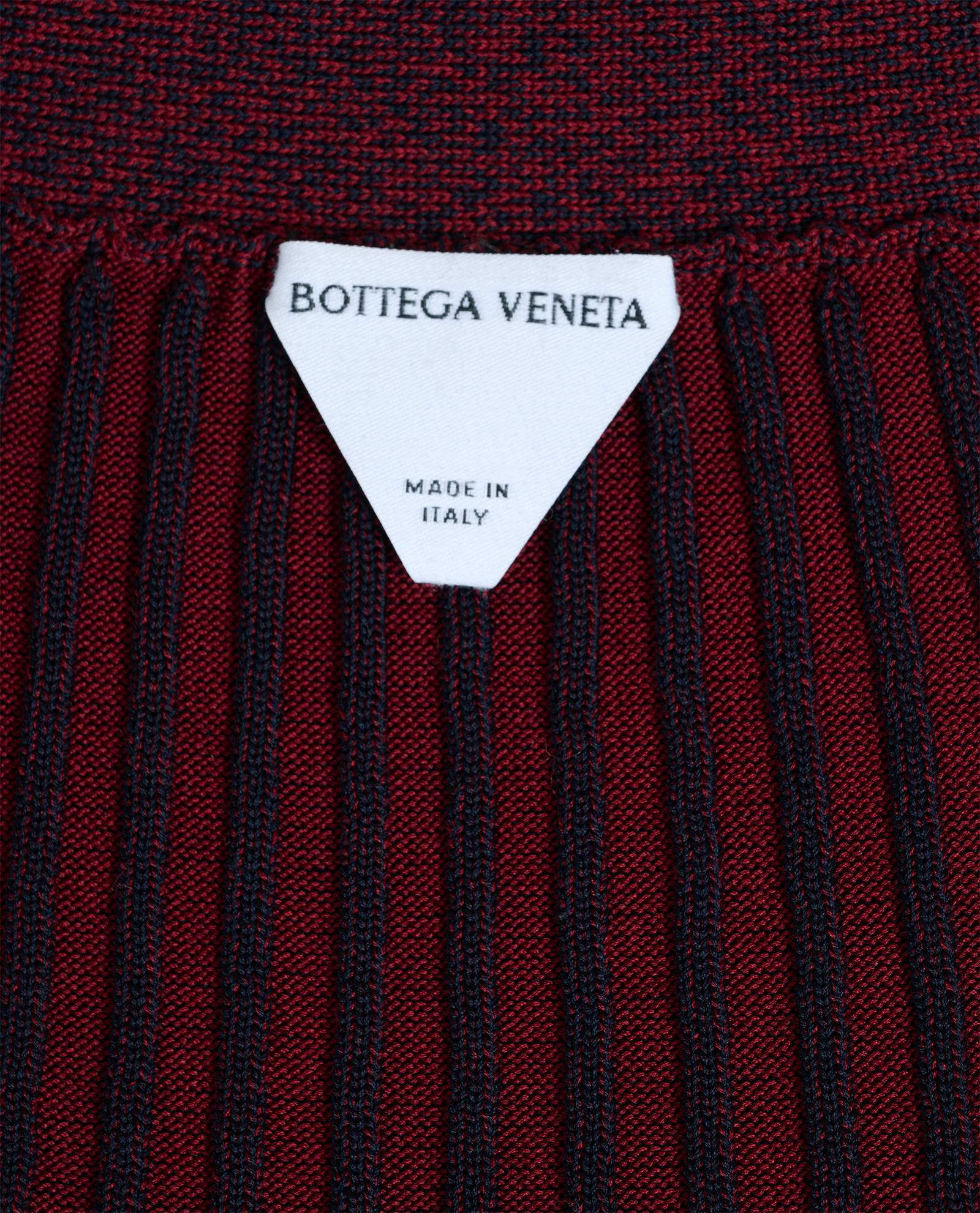 Bottega Veneta Ribbed Pencil Skirt, &pound;220, Clothing, Burgundy/Navy, Cotton, Other view