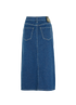 Gucci Midi Denim Skirt, &pound;390, Clothing, Blue, Cotton, Back view
